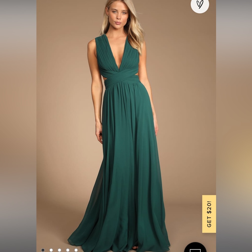 Vivid Imagination Emerald Green Cutout Maxi Dress